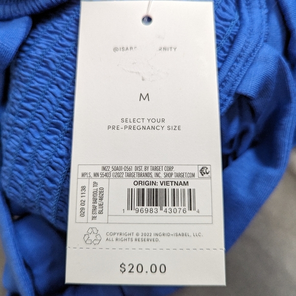 Isabel Maternity Tie Strap Tank Top Blue - Picture 8 of 8